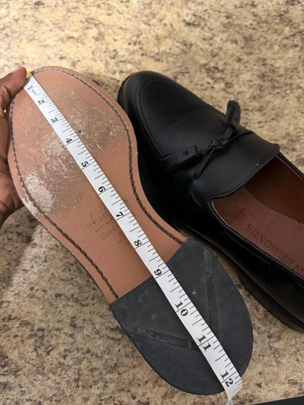 Allen Edmonds Grayson Dress Shoe Mens 9.5 D Black Leather Tassel Loafer 8217
